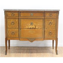 French Satinwood & Walnut Inlaid Commode