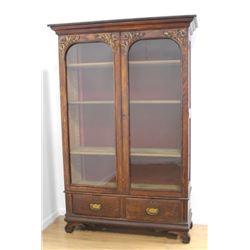 Victorian Oak 2-Door Bookcase