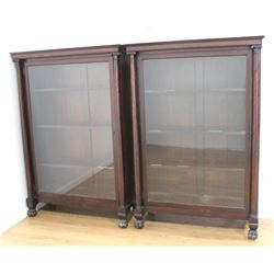 Pair Empire Style Mahogany Bookcases