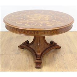 Round Inlaid Center Table