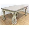 Image 1 : Carved Off-White Finish Walnut Dining Table