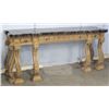 Image 1 : Marble Top Carved Walnut Paint-Decorated Sideboard