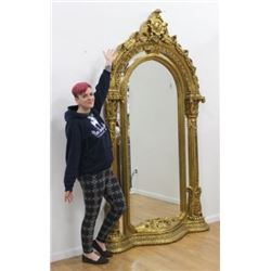 :Heavily Carved Giltwood Palace Size Entry Mirror