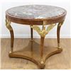 Image 1 : :Empire Style Marble Top Center Swan Leg Table