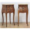 Image 1 : Pair French 2-Drawer Marble Top Commodes