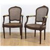 Image 1 : Pair Louis XVI Style Carved Walnut Fauteuils