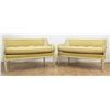 Image 1 : Pair Mid-Century Cane Back Loveseats