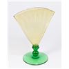 Image 1 : Steuben Amber & Green Fan Vase