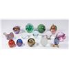 Image 1 : Lot of 14 Glass Blown & Etched Paperweights