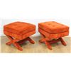 Image 2 : Pair 70s American Orange Velvet "X" Bench