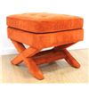 Image 3 : Pair 70s American Orange Velvet "X" Bench
