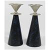 Image 3 : 2 Pairs Mid-Century Modern Candlesticks