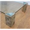 Image 4 : Modern Glass Top Chrome & Stone Base Coffee Table
