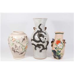 Group of 3 Japanese Ceramic Vases