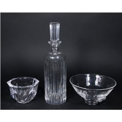 3 Signed Crystal Pieces