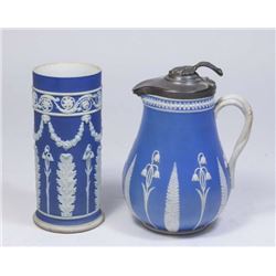 :Wedgwood Syrup Jug & Brush Pot