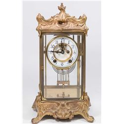 Bronze Crystal Regulator Clock