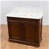 Image 1 : Oak Dry Sink with Marble Top & Backsplash