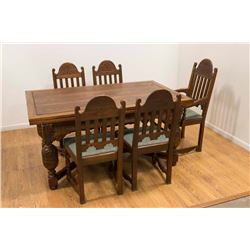 Vintage Carved Oak Refractory Dining Table