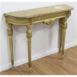 French Louis XVI Style Marble Top Console