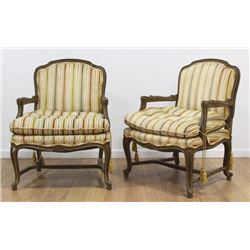 Pair French Open Armchairs