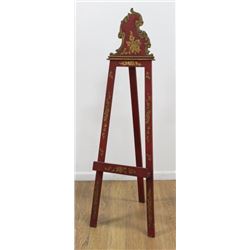 Venetian Style Floral Red & Gold Easel