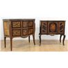 Image 1 : 2 French Marble Top 2-Drawer Commodes