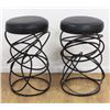 Image 1 : Pair Modern Wrought Iron Bar Stools