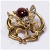 Image 2 : Russian 14K Yellow Gold, Diamond, & Garnet Bug Pin