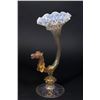 Image 1 : Venetian Gilt Pink & Opaline Glass Cornucopia Vase