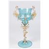 Image 1 : Venetian Gilt Turquoise & Clear Glass Coupe