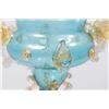 Image 5 : Venetian Gilt Turquoise & Clear Glass Coupe