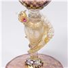 Image 2 : 2 Venetian Gilt Violet & Turquoise Glass Goblets