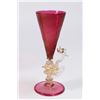 Image 3 : 2 Venetian Gilt Ruby & Clear Glass Dragon Goblets