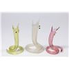 Image 1 : 3 Venetian Gilt Colored Glass Serpent Bud Vases