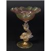 Image 1 : Small Venetian Gilt Pink & Green Glass Compote