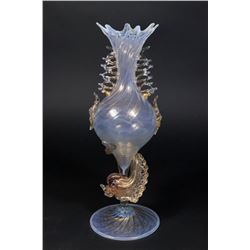 Venetian Gilt Opaline to Clear Glass Vase