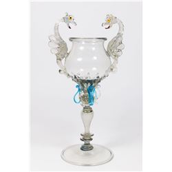 Venetian Blue & Smoked Glass Dragon Coupe