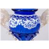 Image 2 : Venetian Enamelled Cobalt & Clear Glass Coupe