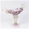 Image 1 : Venetian Marbleized Purple & Clear Glass Compote