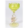 Image 1 : Venetian Gilt Uranium & Clear Glass Swan Coupe