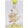 Image 2 : Venetian Gilt Uranium & Clear Glass Swan Coupe