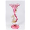 Image 1 : Venetian Gilt Pink & Clear Glass Trumpet Vase
