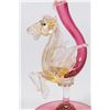 Image 2 : Venetian Gilt Pink & Clear Glass Trumpet Vase