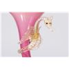 Image 3 : Venetian Gilt Pink & Clear Glass Trumpet Vase