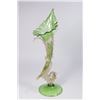 Image 1 : Venetian Gilt Green & Clear Glass Cornucopia Vase