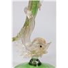 Image 4 : Venetian Gilt Green & Clear Glass Cornucopia Vase