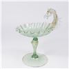 Image 1 : Venetian Gilt Green Iridescent Glass Compote