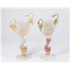 Image 1 : 2 Venetian Gilt Pink & Opaline Glass Card Holders