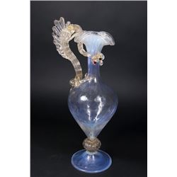 Venetian Gilt Opaline Glass Dragon Ewer